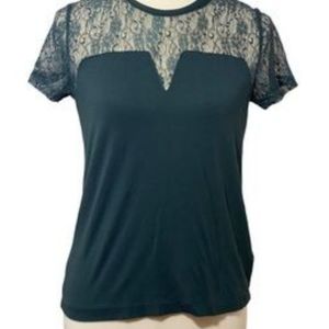 Anne Klein Forest Green Lace Top